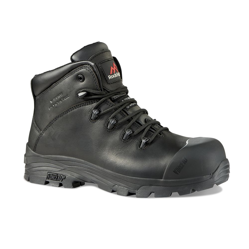 Rockfall TC1070 Black Fibreglass Toe Capped Unisex Safety Boots 9, EU 43 EN ISO 20345:2011