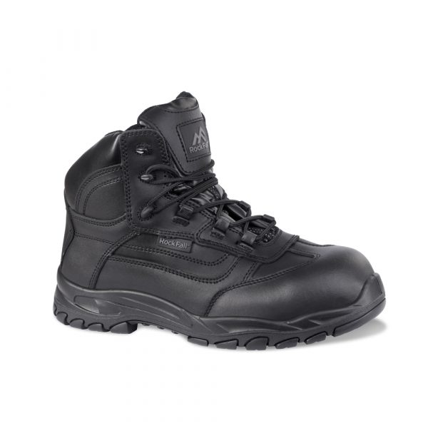 Rockfall TC340 Black Fibreglass Toe Capped Safety Boots 9, EU 43