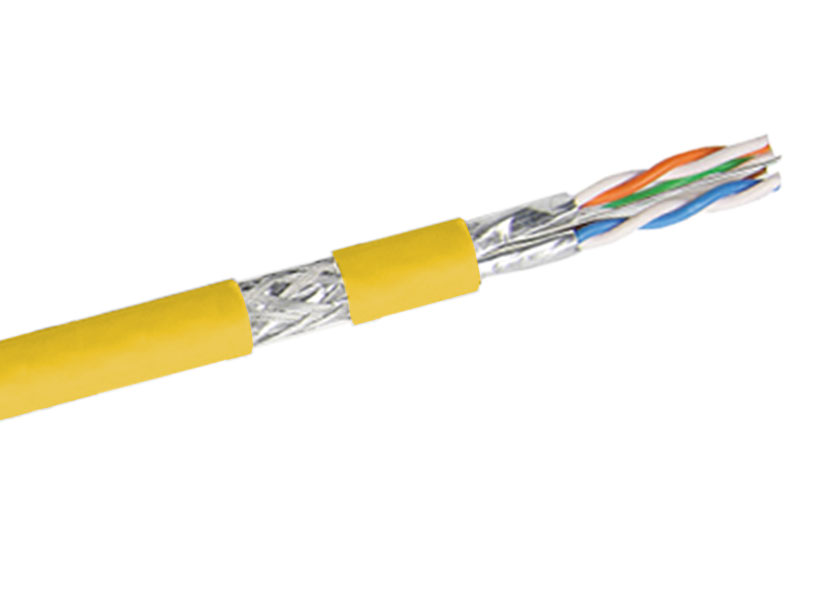 Decelect, 500 m Cat8 Ethernet Cable, Aluminium/Mylar Tape, Yellow Screened Low Smoke Zero Halogen Sheath