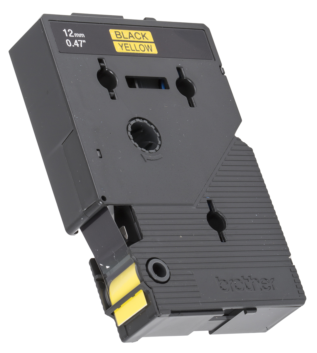 Brother Black on Yellow Label Printer Tape, 8 m Length, 12 mm Width, 7.7 m Label Length