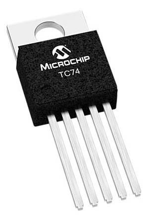 Microchip TC74A2 Series, Voltage Output Digital Temperature Sensor, Through Hole Mount, SMBus, I2C, ±2°C, 6-Pin TO-220