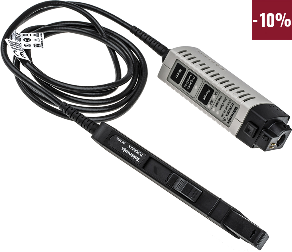Tektronix TCP Series TCP0030A Oscilloscope Probe, Current Type, 120 MHz, BNC Connector