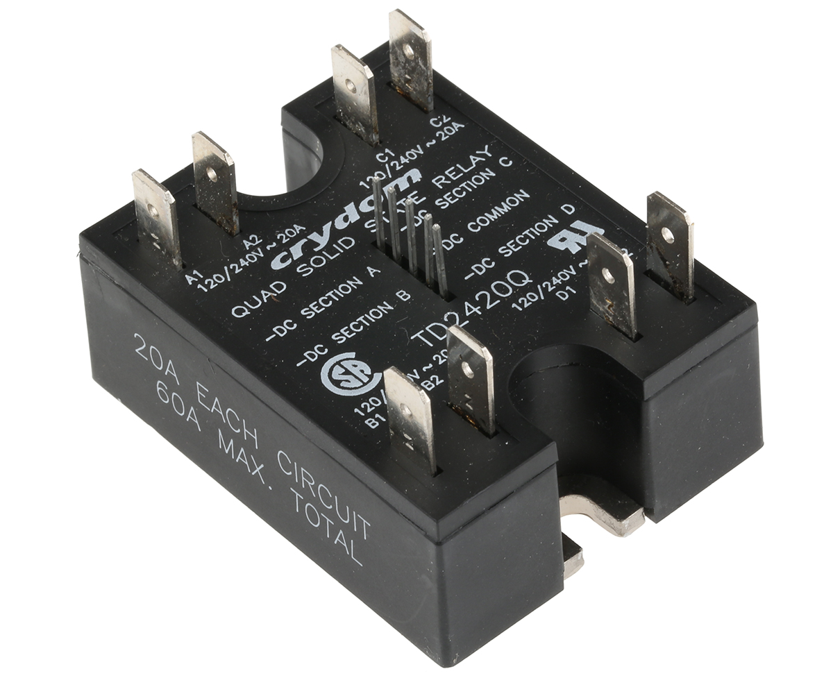 Sensata / Crydom Quad Series Solid State Relay, 20 A Load, Panel Mount, 280 V Load, 15V Control