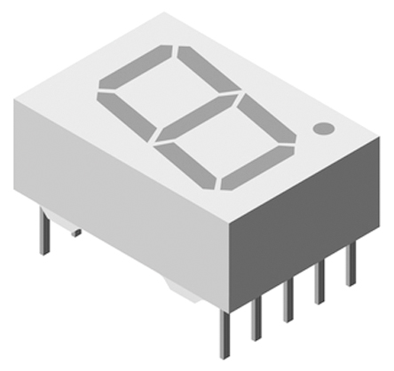 TDSL5150 Vishay 1 7 Segment LED Display Anode Red 2mcd Right Side 13 mm