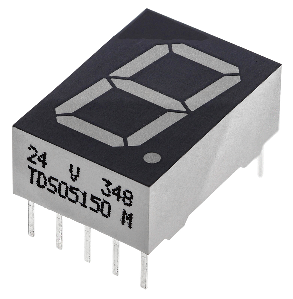 TDSO5150 Vishay 1 7 Segment LED Display Anode Red 5mcd Right Side 13 mm