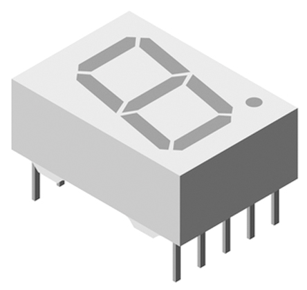 TDSR1060 Vishay 1 7 Segment LED Display Cathode Red 3.6mcd Right Side 10 mm