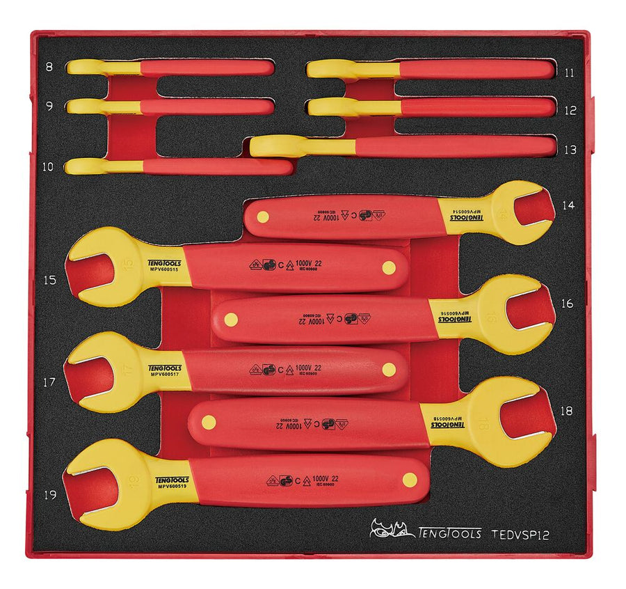 Teng Tools 12-Piece Spanner Set, 2, Chrome Vanadium VDE/1000V Approved