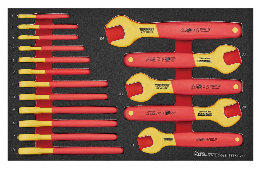Teng Tools 17-Piece Spanner Set, 3 VDE/1000V Approved