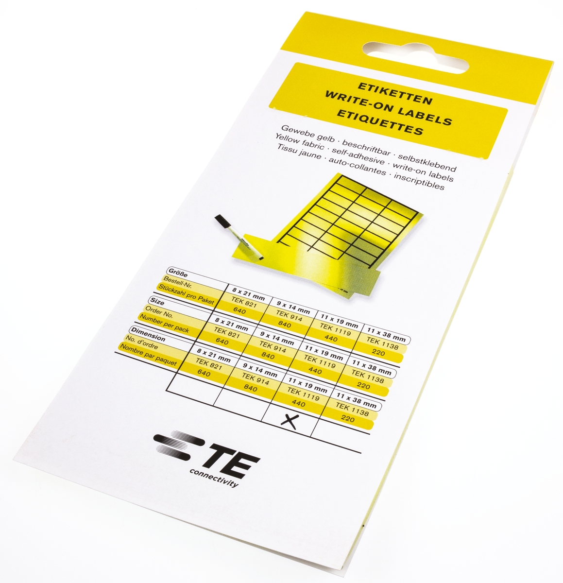 Idento Black, Yellow Adhesive Self-Laminating Label Sheet, Pack of 440 Per Pack