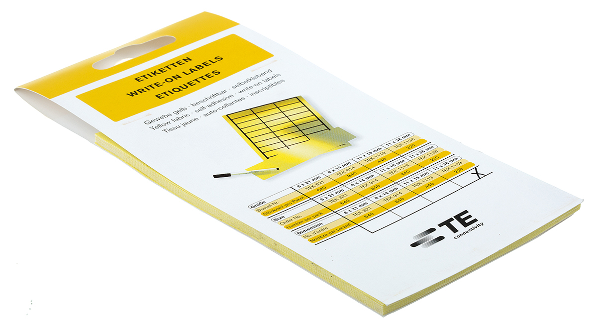 Idento Black, Yellow Adhesive Self-Laminating Label Sheet, Pack of 220 Per Pack