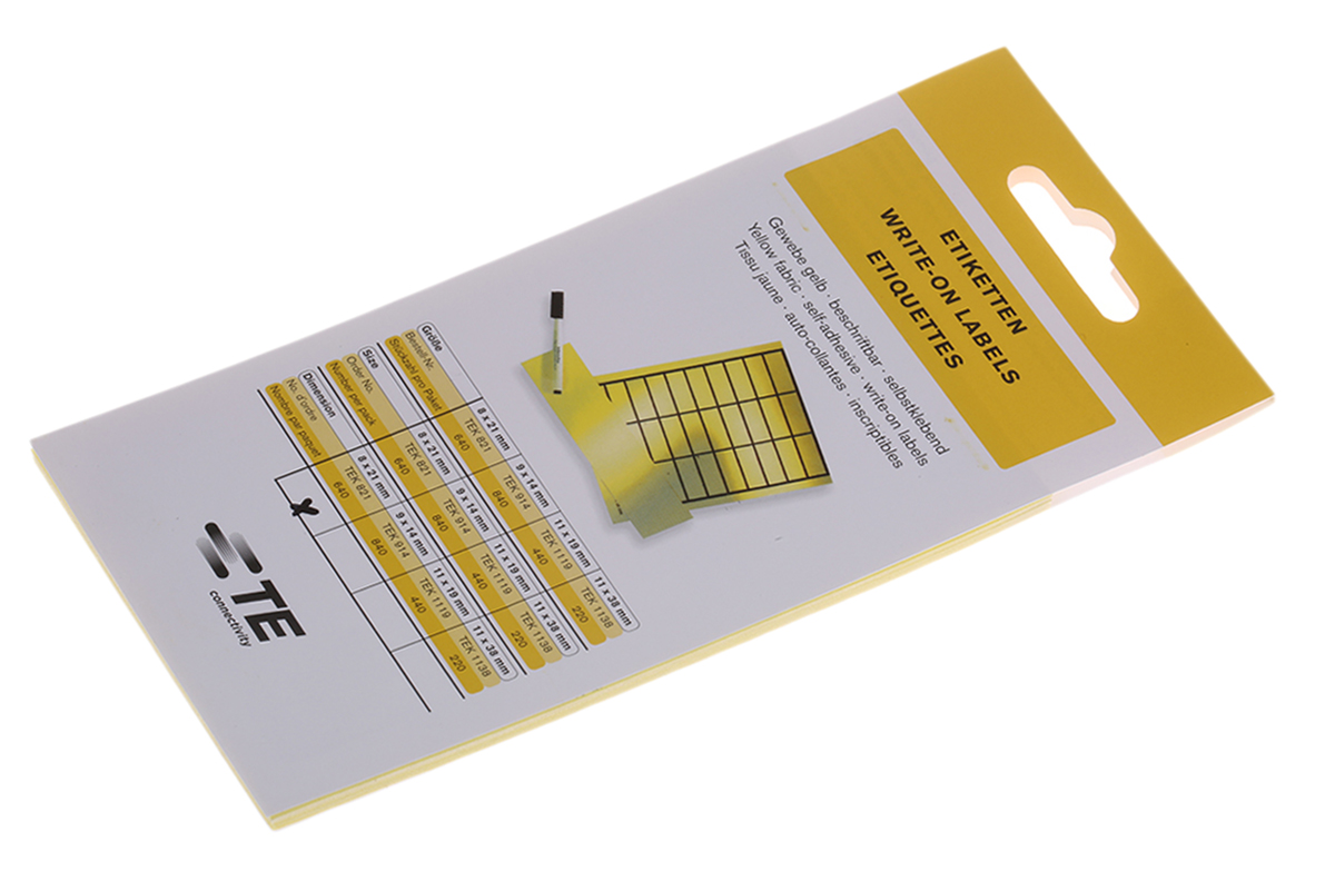 Idento Yellow Adhesive Self-Laminating Label Sheet, Pack of 640 Per Pack