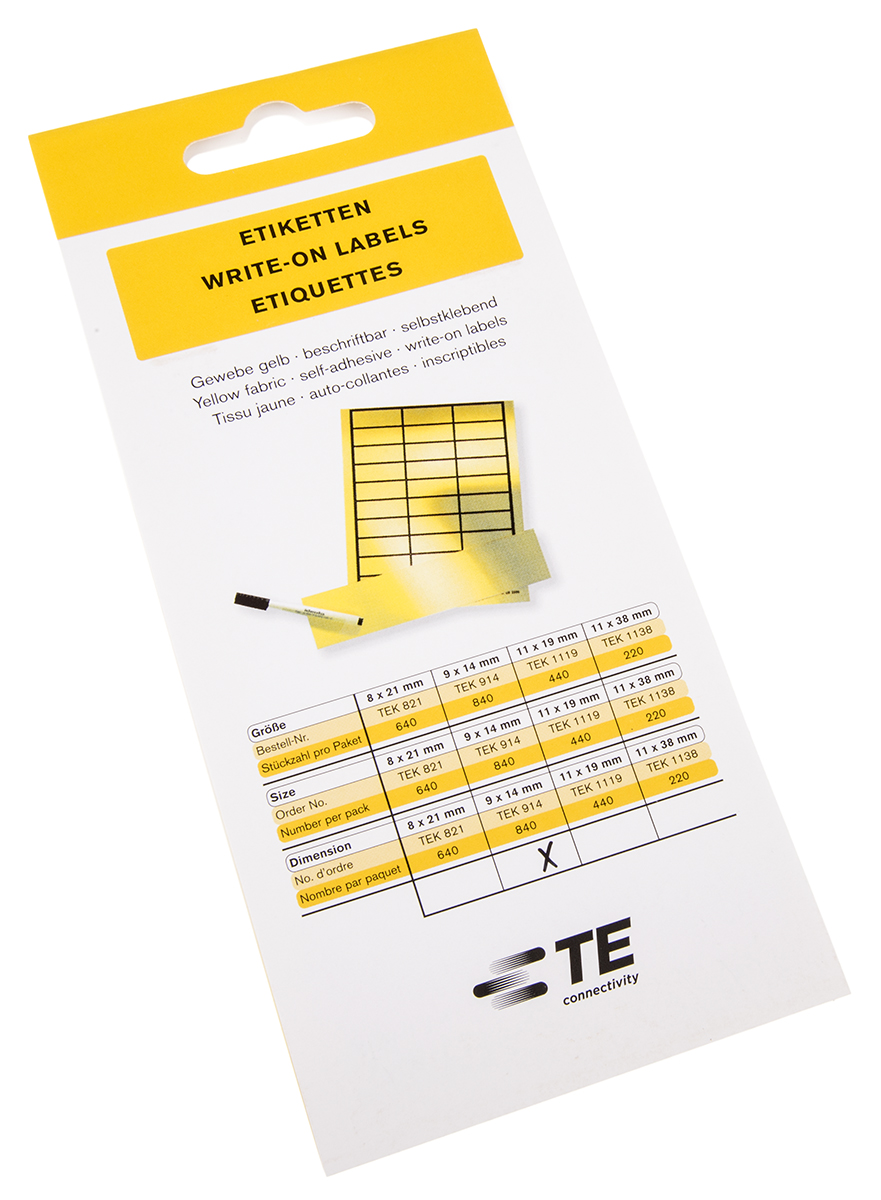 Idento Yellow Adhesive Self-Laminating Label Sheet, Pack of 840 Per Pack