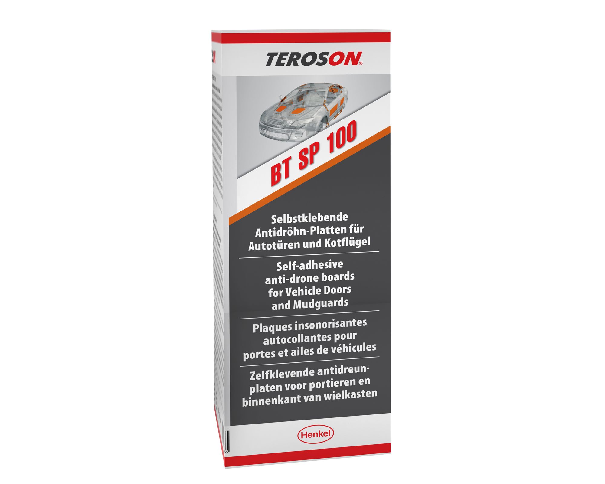 Teroson Adhesive Backing Bitumen, Plastic Acoustic Insulation, 500 mm x 250mm x 2.2 mm