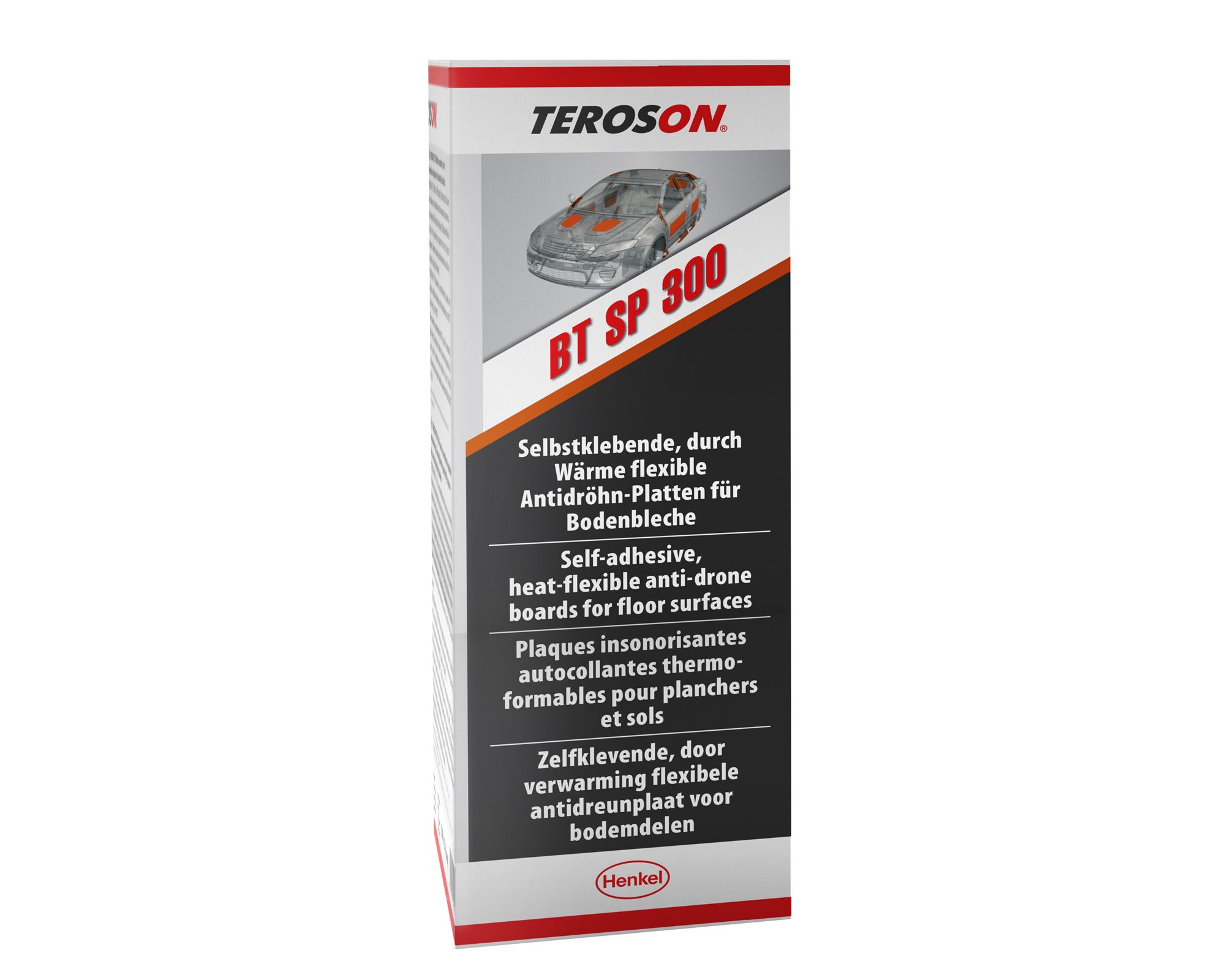 Teroson Adhesive Backing Bitumen, Plastic Acoustic Insulation, 500 mm x 500mm x 2.6 mm