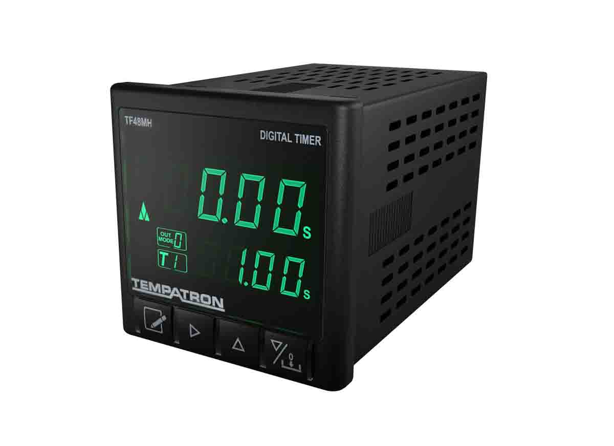 Tempatron TF48 Series Panel Timer Relay, 2-Contact, 7 to 24 V ac 24V ac, 7 V ac, 99.99 s to 9999 h, 13-Function