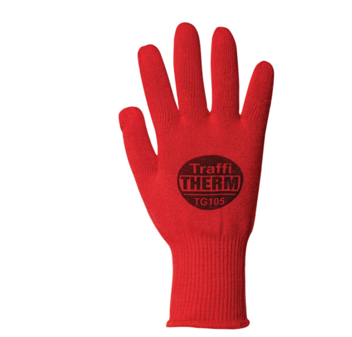 Traffi TG105 Red Cotton, Polyester Work Gloves, Size 9