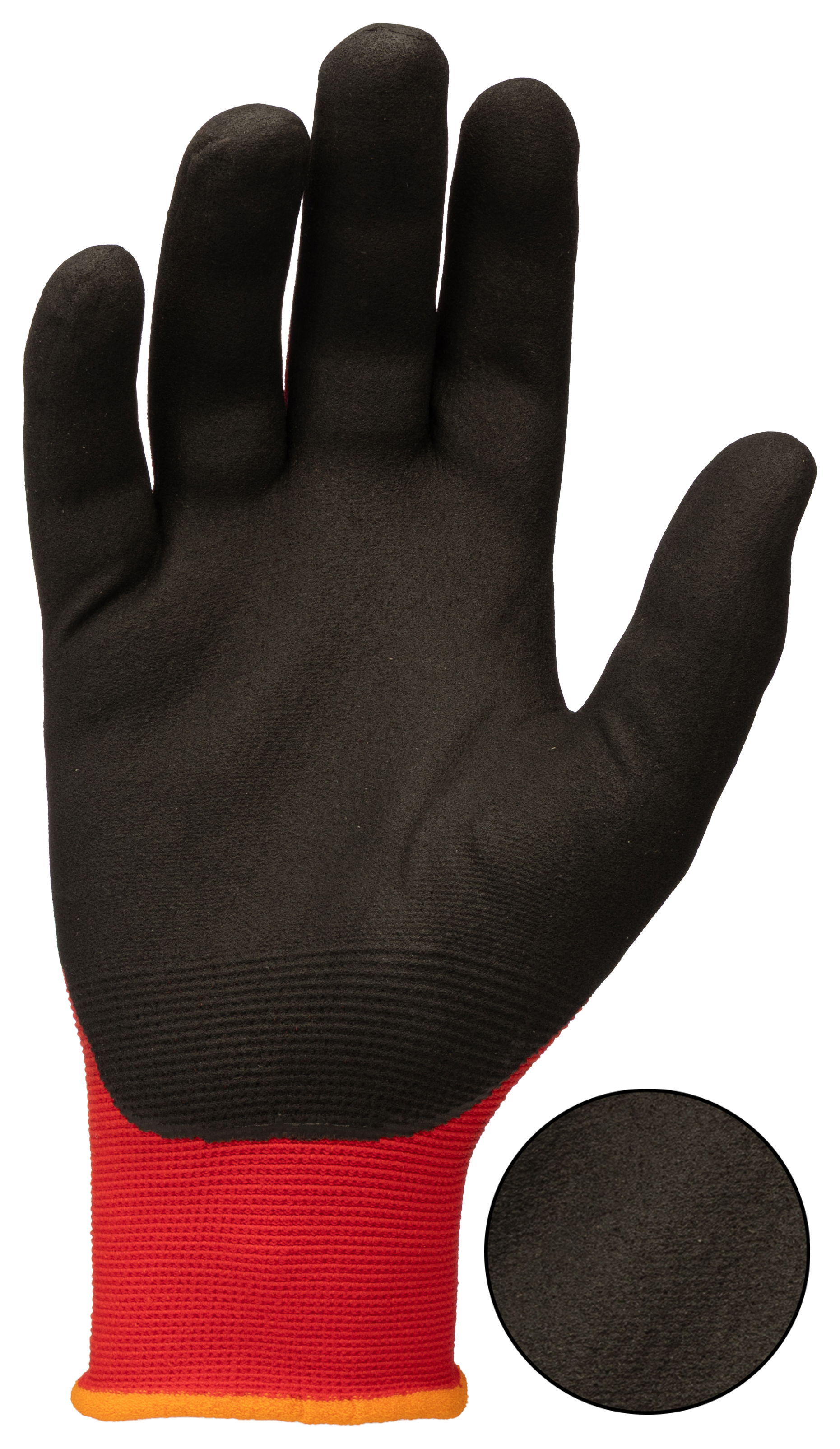 tg1140-08 Traffi TM178 Red Elastane, Nylon Cut Resistant Gloves, Size 8, Nitrile Micro-Foam Coating