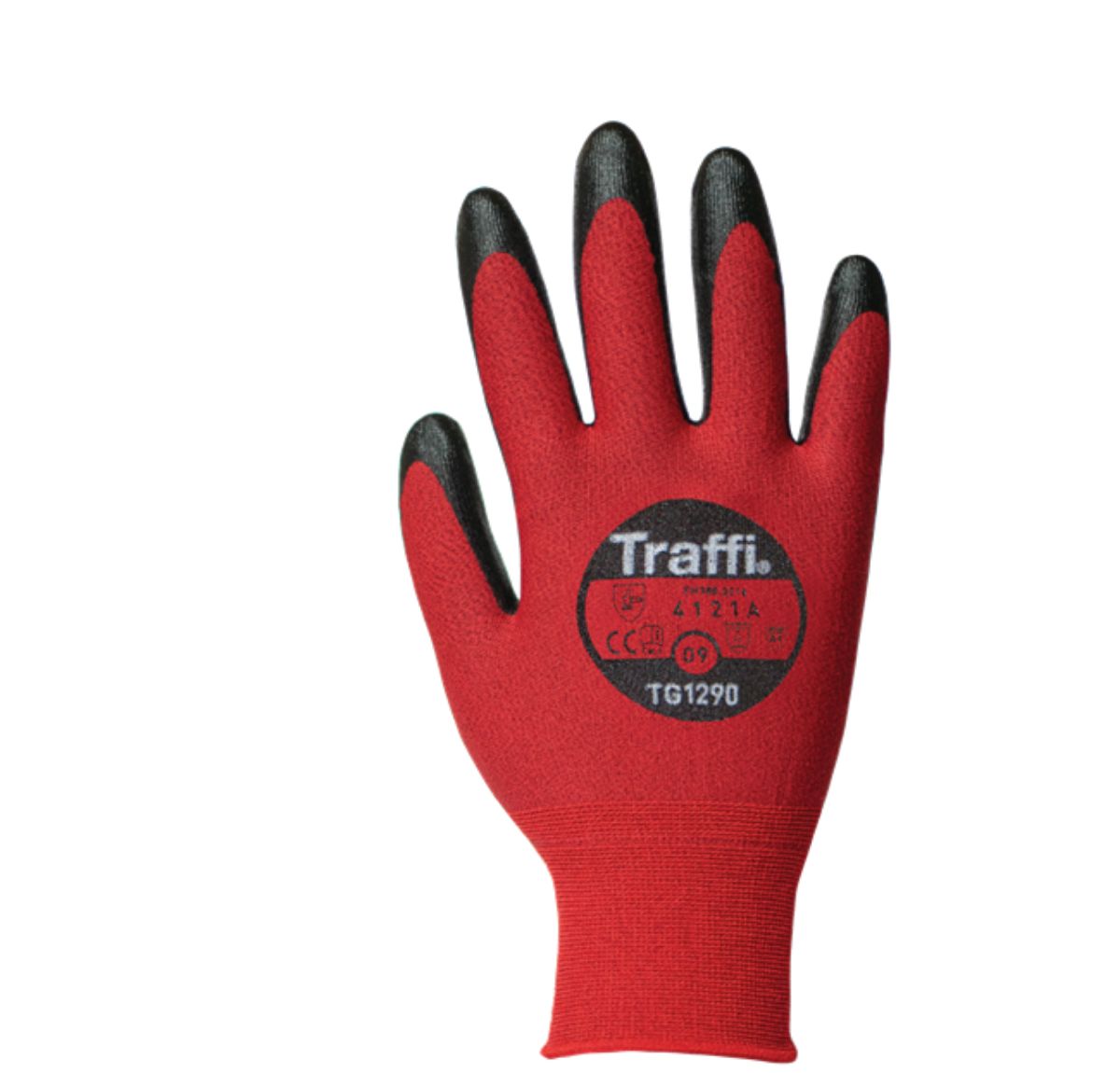 Traffi Red Carbon Fibre, Polyester Cut Resistant Gloves, Size 11, Polyurethane Coating