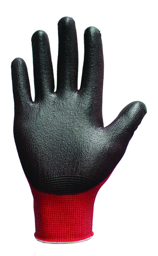 tg1360-10 Traffi TG1360 Black, Red Elastane, Nylon Glove, Size 10, Polyurethane Coating