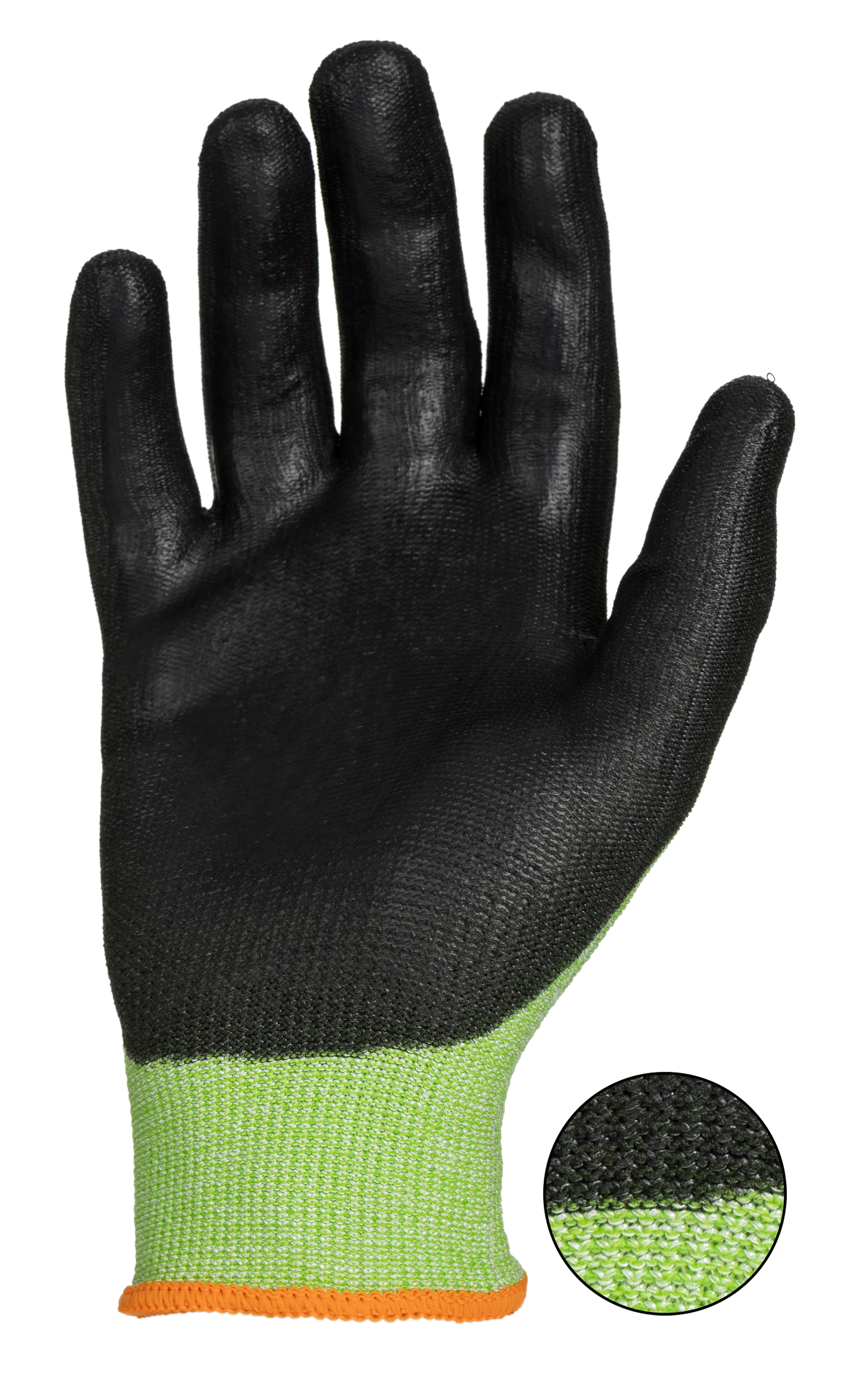 tg5210-08 Traffi Green Glass/Elastane, Nylon, Polyester, Polyethylene, Polyurethane Cut Resistant Gloves, Size 8, Polyurethane