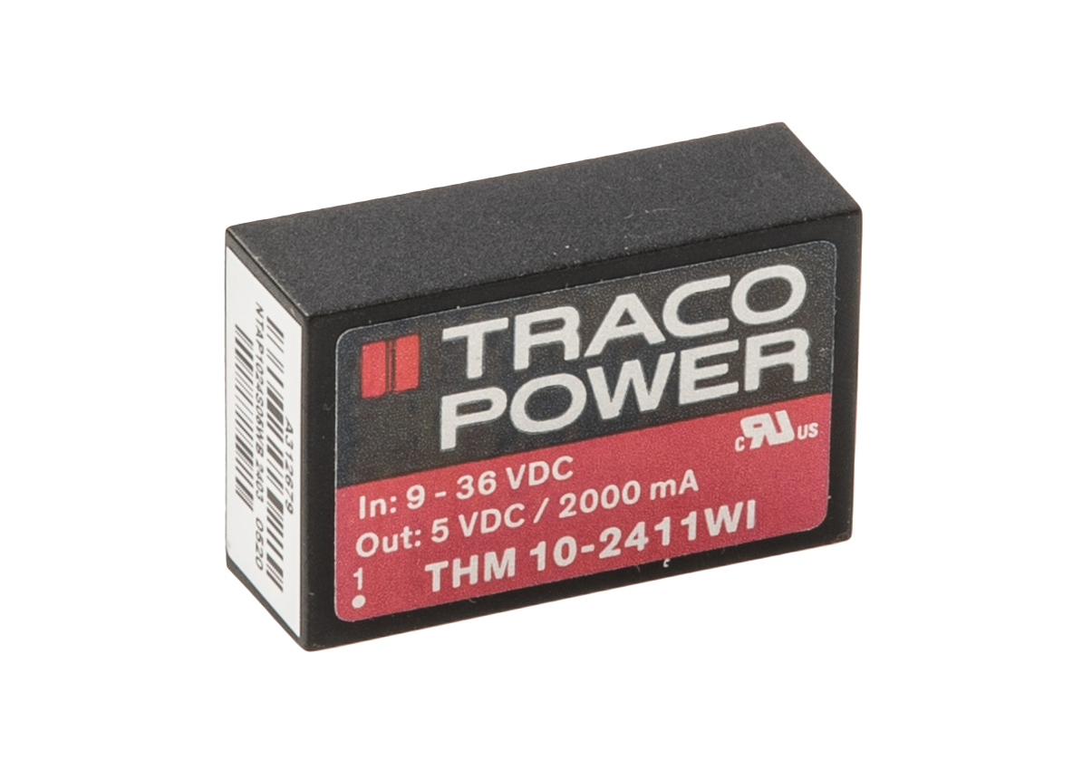 TRACOPOWER THM 10WI DC/DC Converter, 5V dc/ 2 A, 36V dc Input, 9V Input 10 W, Through Hole, 90 °C Max Temp -40 °C Min