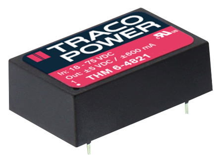 TRACOPOWER THM 6 DC/DC Converter, 12V dc/ 500 mA, 18V dc Input, 9V Input 6 W, PCB, 90 °C Max Temp -40 °C Min Temp DIP