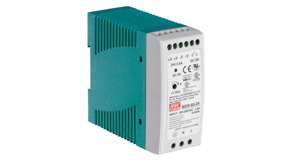 Trendnet TI Power Supply DIN Rail Power Supply 240V ac AC Input 24V, 2.5 A Output 60 W