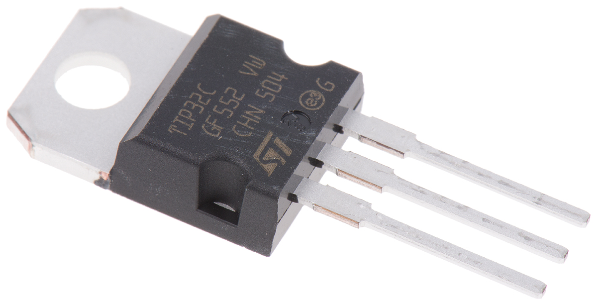 STMicroelectronics Transistor, -3 A PNP, -100 V, 3-Pin TO-220