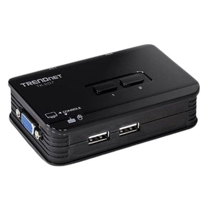 Trendnet 2 Port 2 Displays USB SVGA, VGA KVM Switch 2048 x 1536 pixel Maximum Resolution
