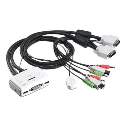 Trendnet 2 Port 2 Displays USB DVI-D KVM Switch 3.5mm Audio Jack Female 1920 x 1200 pixel Maximum Resolution