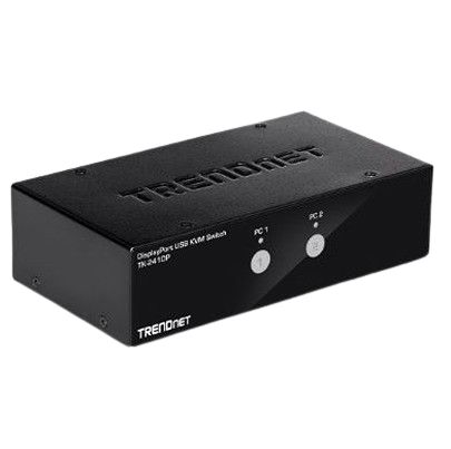 Trendnet 2 Port 2 Displays USB DisplayPort KVM Switch 3.5mm Audio Jack Female 3840 x 2160 pixel Maximum Resolution