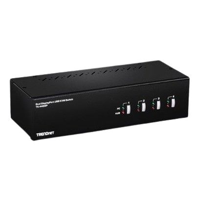 Trendnet 2 Port 2 Displays USB DisplayPort KVM Switch 3.5mm Audio Jack Female 3840 x 2160 pixel Maximum Resolution
