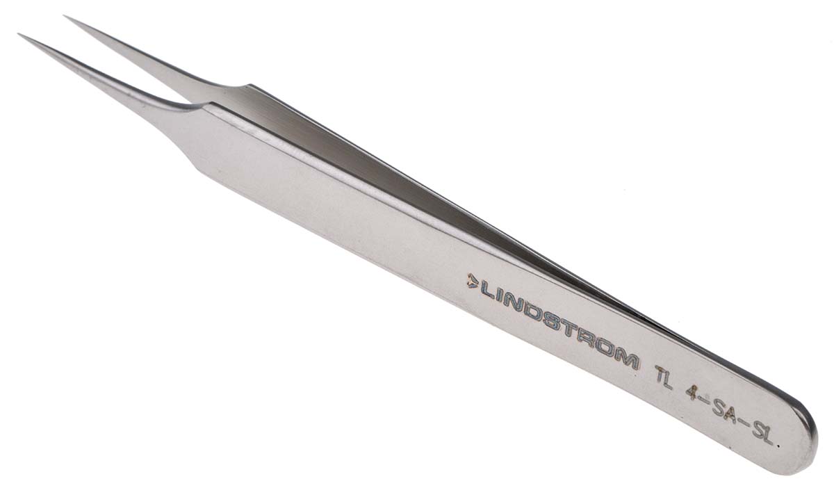 Lindstrom 110mm Stainless Steel Extra Fine ESD Safe Tweezer