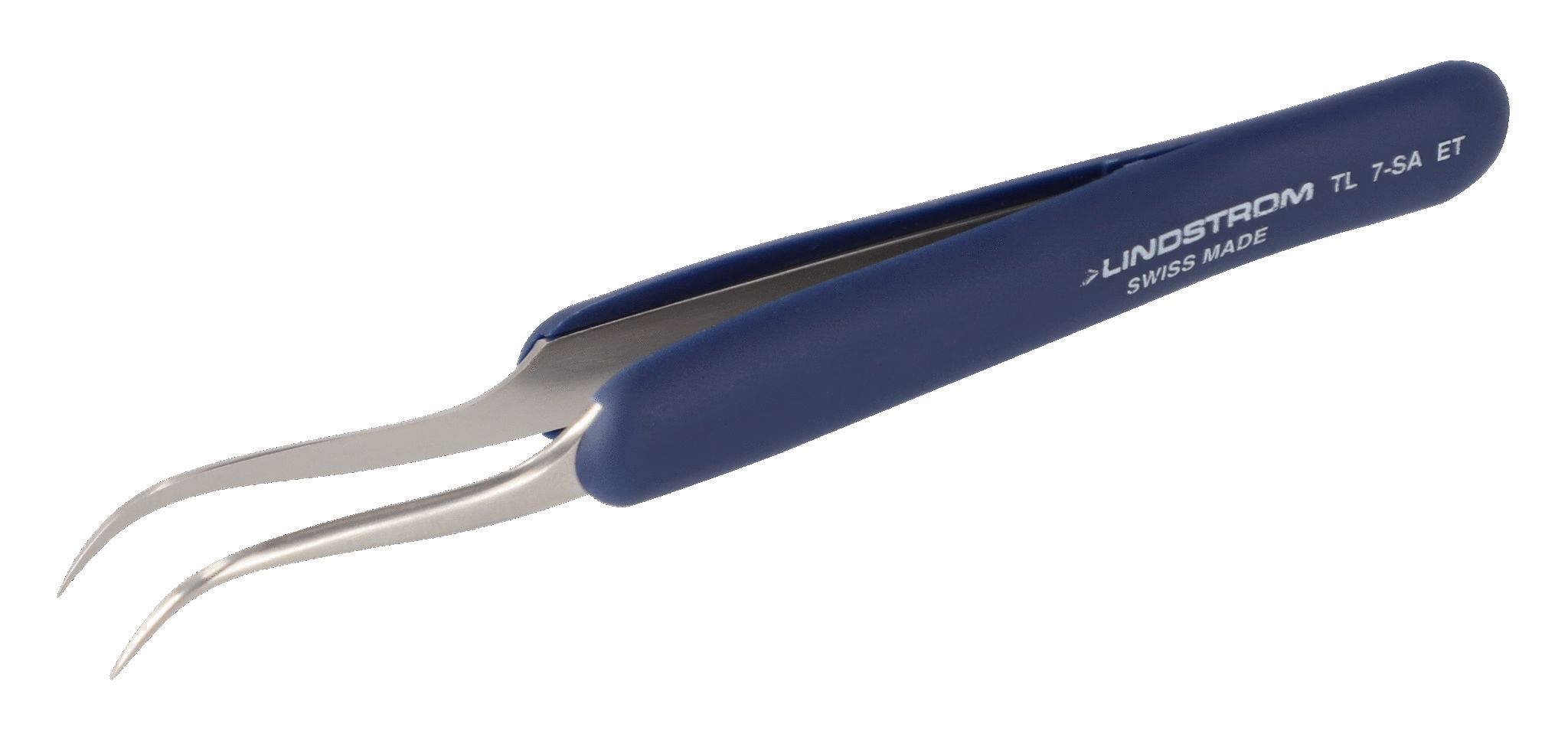 Lindstrom 122mm Stainless Steel Curved, Very Fine ESD Safe Tweezer