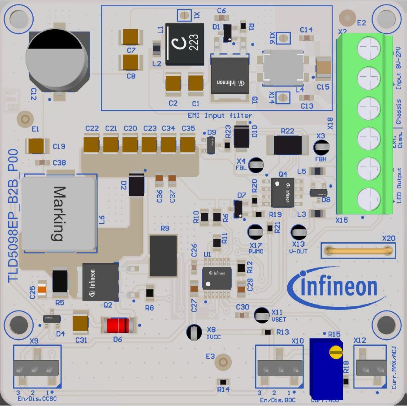 Infineon TLD5098EPB2BEVALKITTOBO1 LED Evaluation Kit for TLD5098EP for LEDs