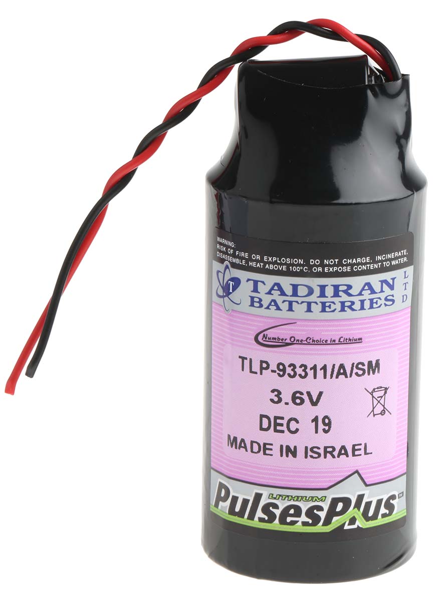 Tadiran Lithium Thionyl Chloride 3.6 V Lithium Speciality Size Battery, 19 Ah, 34 mm