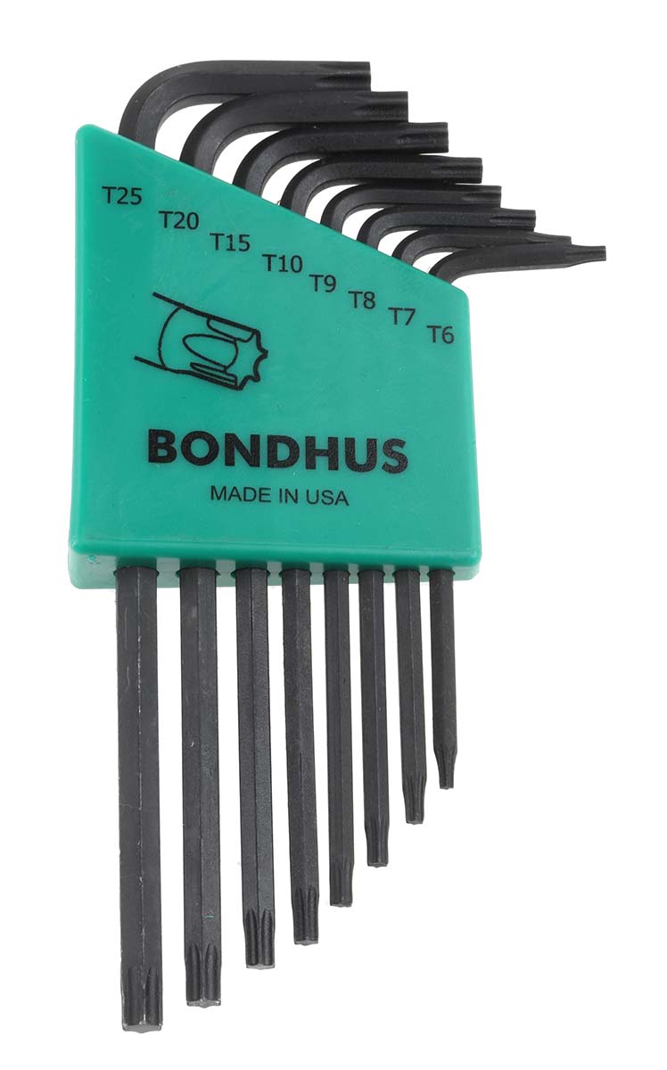 Bondhus 8-Piece Torx Key, L Shape, Long, Short Arm