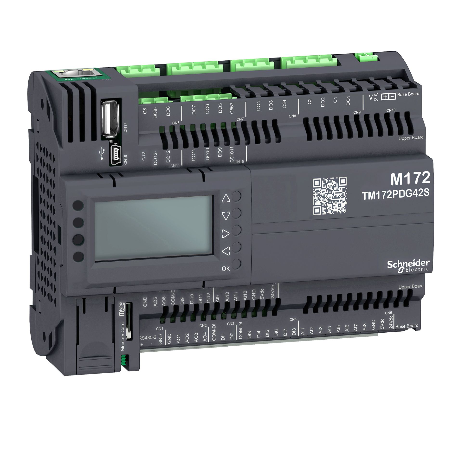 Schneider Electric TM172 Series Logic Controller, Relay Output, 24-Input, Digital, Analogue Input