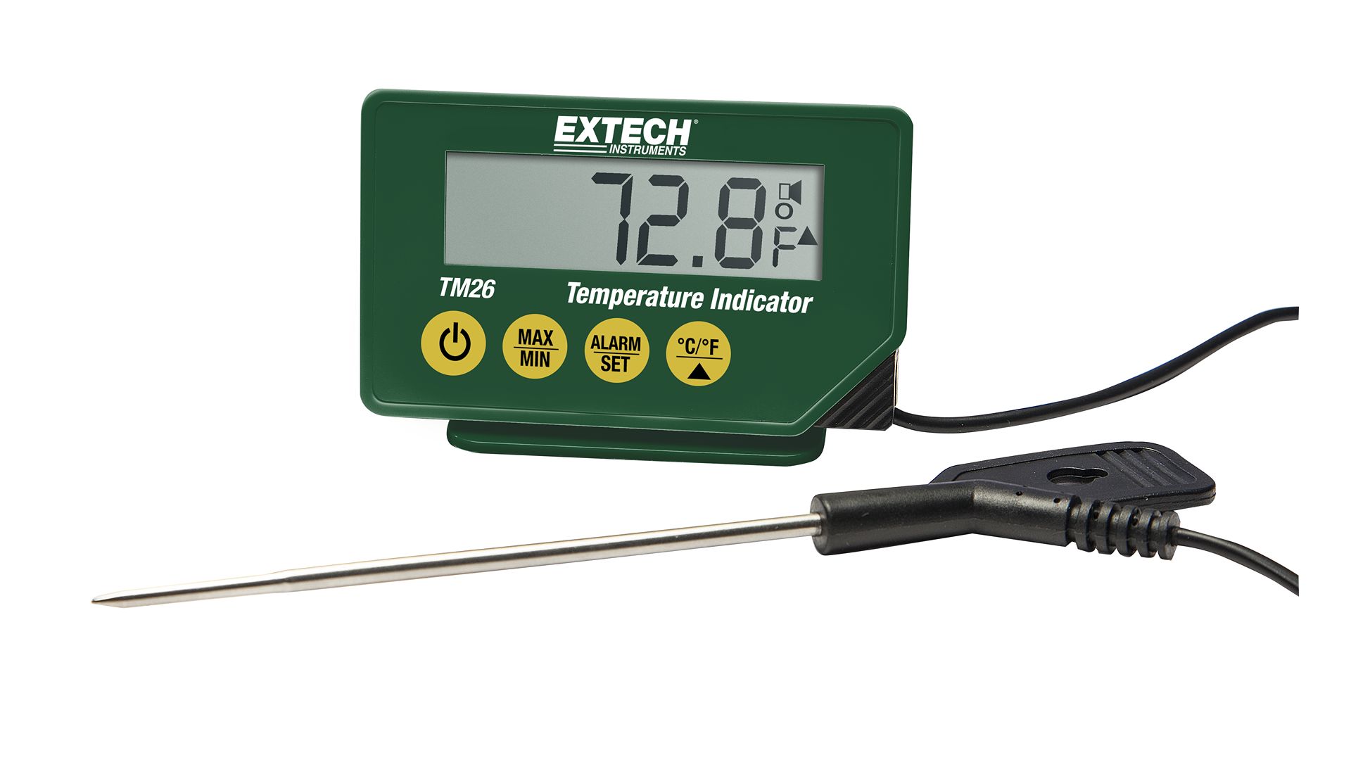 Extech TM26 LCD Digital Thermometer, 200 °C Max, ±1°C Accuracy