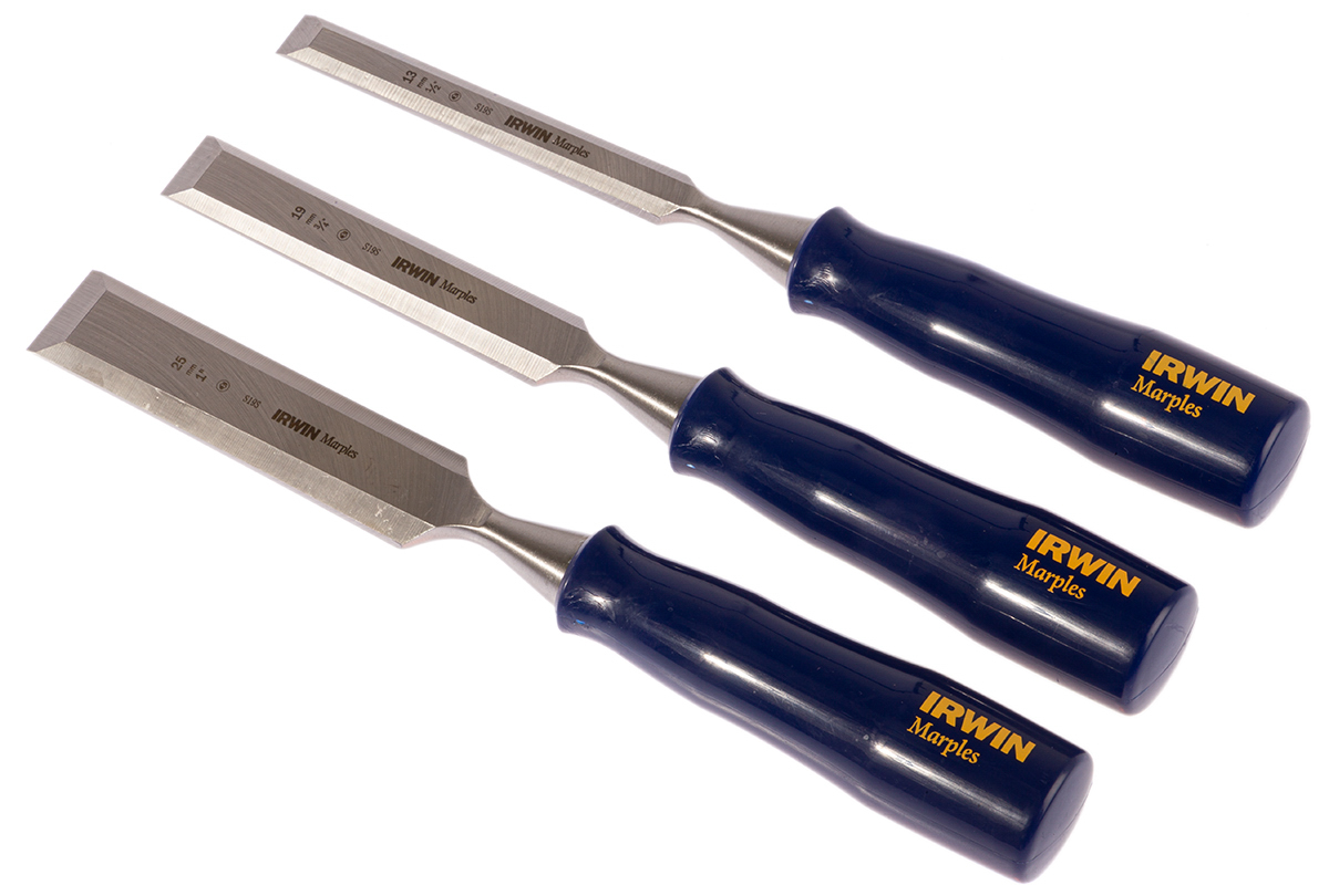 Irwin 3 Piece Steel Bevel Edge Chisel Set, 25 mm Blade Width
