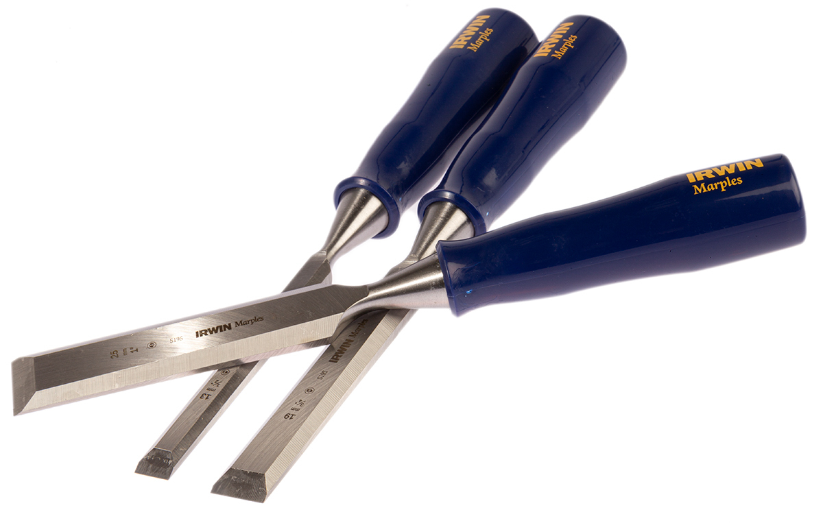 tm444s3 Irwin 3 Piece Steel Bevel Edge Chisel Set, 25 mm Blade Width