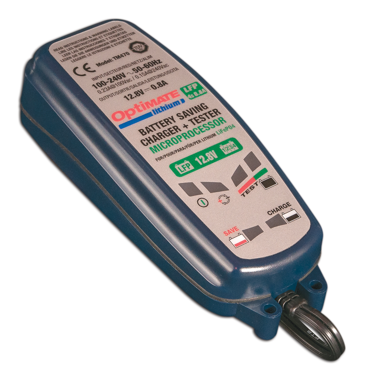 TecMate Optimate Lithium Battery Charger For 12V, LiFePO4 0.8 A, 12 V with UK plug Automotive