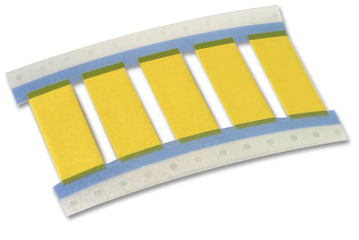 TE Connectivity White Yellow Print Heat Shrink Labels, 50 mm Width, 250 Per Pack Qty, 50 mm