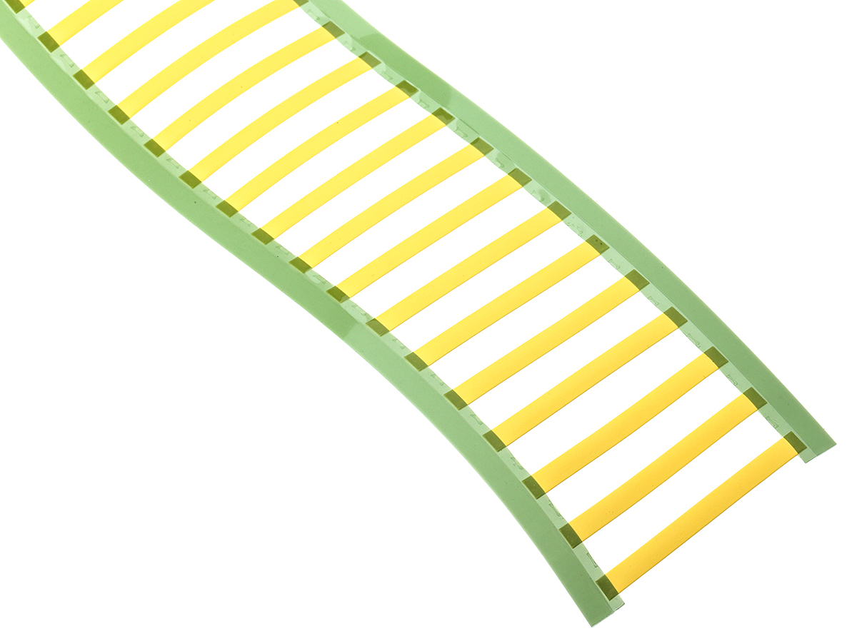 TE Connectivity Yellow White Print Heat Shrink Labels, 50.8 mm Width, 250 Per Pack Qty, 50 mm