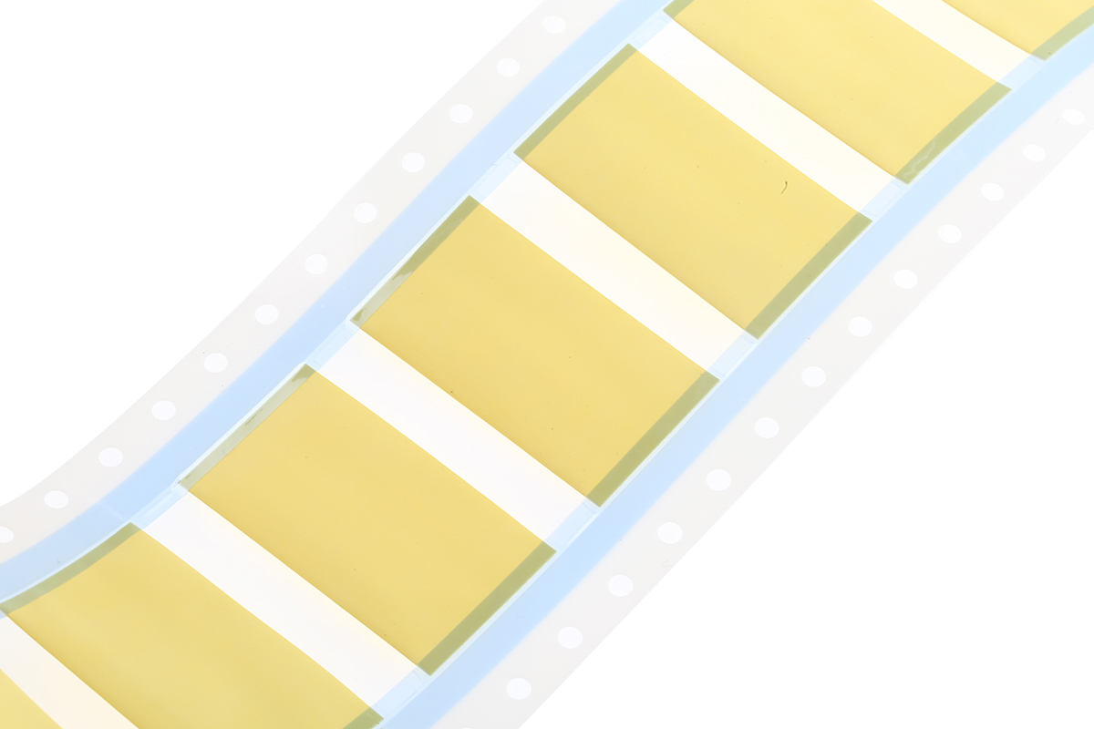 TE Connectivity Yellow White Print Heat Shrink Labels, 50 mm Width, 50 mm