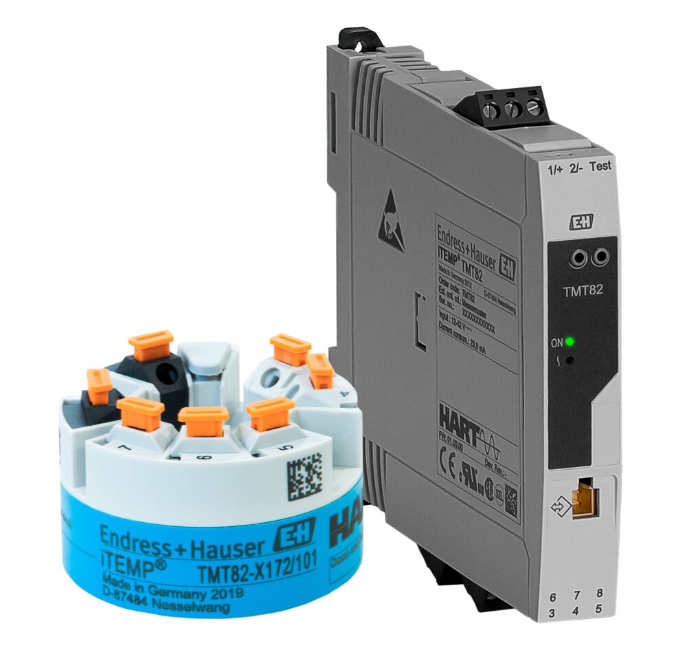 tmt82-aaa2cc1a1aaa1 Endress+Hauser iTEMP TMT82 Temperature Transmitter Thermocouple, RTD Input 42V dc, 85 °C, -40 °C