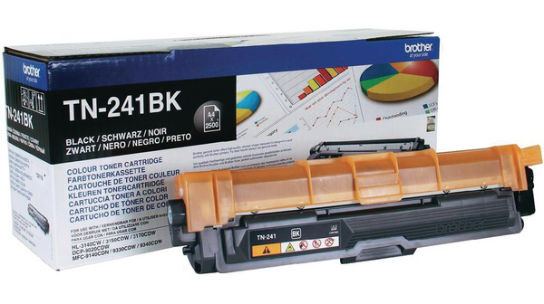 Brother TN-241BK Black Toner, HL3170CDW, DCP9020CDW, DCP9015CDW, MFC9140CDN, MFC9340CDW, HL3140CW, HL3150CDW, MFC9330CDW