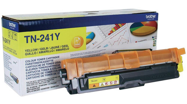 Brother TN-241Y Yellow Toner, MFC9340CDW, HL3170CDW, HL3150CDW, MFC9330CDW, DCP9020CDW, HL3140CW, MFC9140CDN, DCP9015CDW