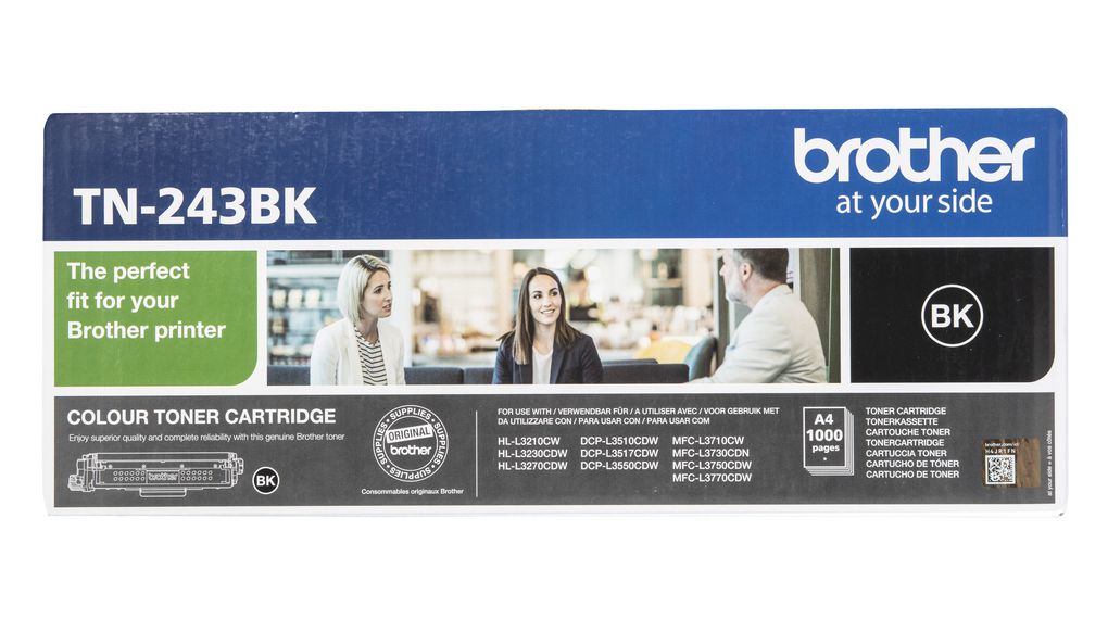 Brother TN-243BK Black Toner Cartridge, DCPL3550CDW, MFCL3730CDN, MFCL3740CDN, HLL3230CDW, DCPL3500, HLL3280CDW,
