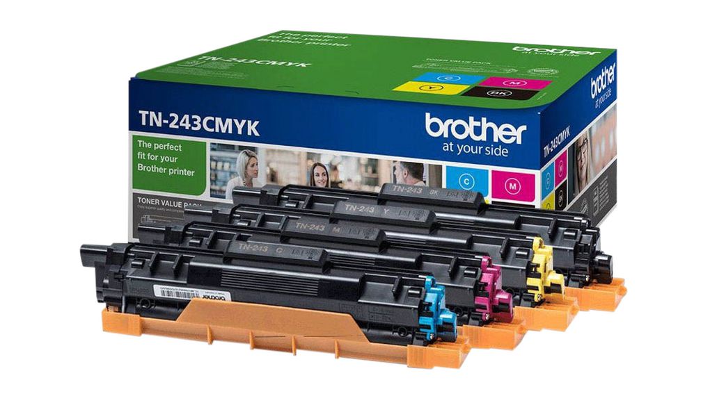 Brother TN243CMYK Black, Magenta, Yellow, Cyan Toner Cartridge, DCPL3550CDW, HLL3210CW, DCPL3510CDW, HLL3280CDW,